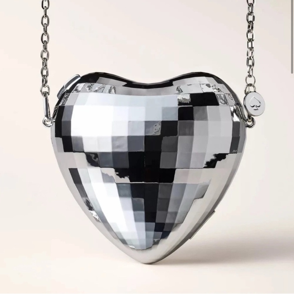 Disco Heart Crossbody Bag - kate spade new york Silver NWT